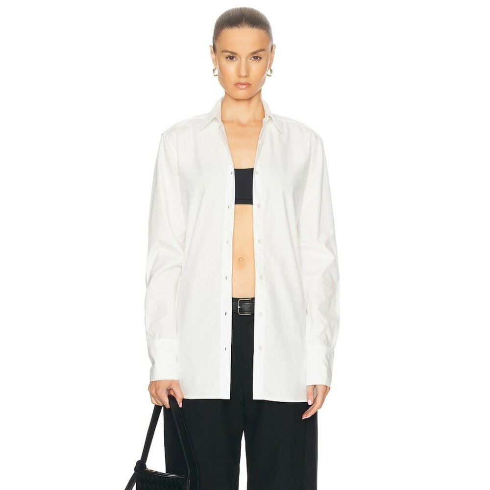 NEW NWOT Eterne Button Down Shirt in White FWRD